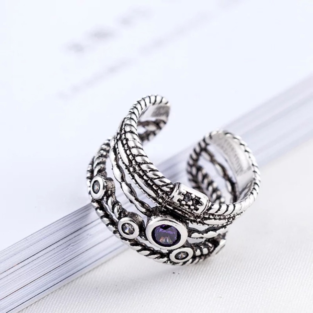 Bohemia Zircon Ring 925 Sterling Silver